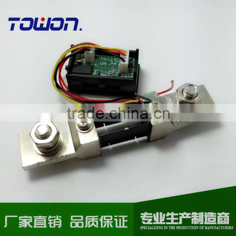 Mini 2in1 0.28" DC 0-100V/200A Red Blue LED Voltage Current Monitor Meter YB27-VA Voltmeter Amperemeter With Resistive Shunt