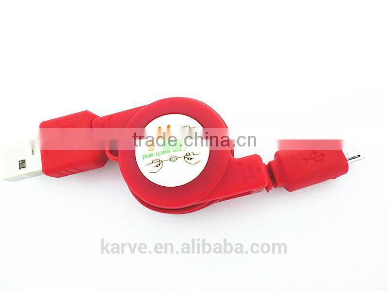 New micro usb cable micro retractable cable portable retractable cable