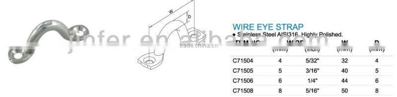 SS/stainless steel wire eye strap