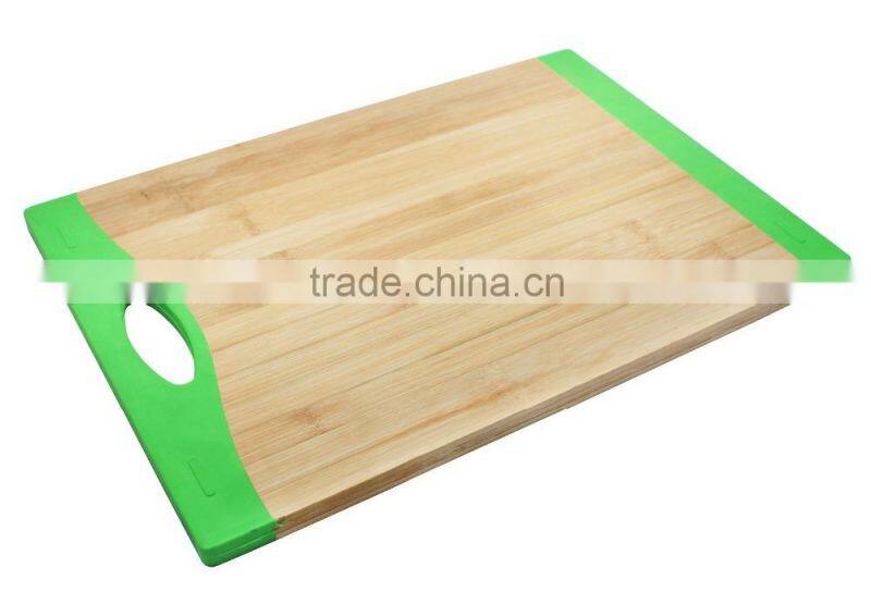 bamboo chopping board with silicone hole for kitchen cutting usage