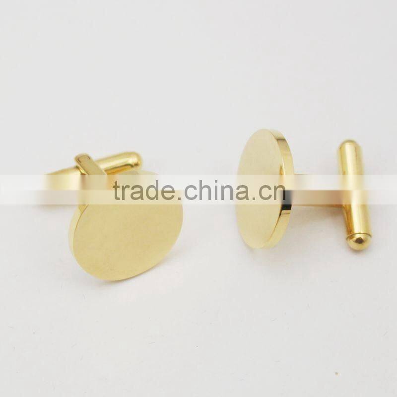 2016 Fashion Gold Plating Cufflink Adding Custom Logo
