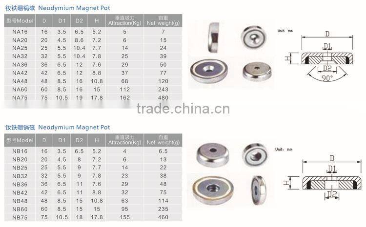 Strong Magnetic Pot,Neodymium Magnetic Cup, magnet screw hole
