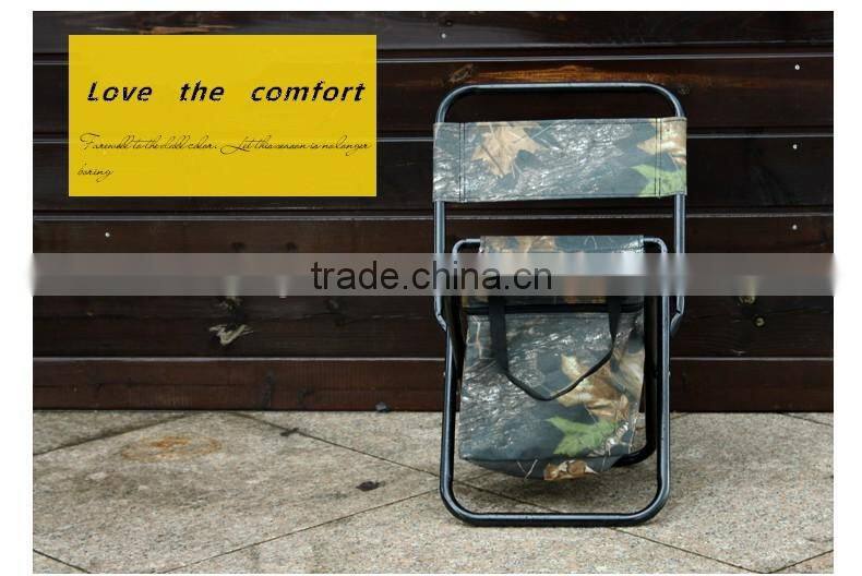 600D Oxford fabric camouflage portable folding hiking fishing stool chair with bag