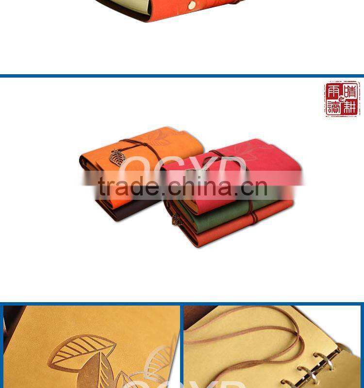 Leather bound nameplate notebook with kraft paper inside