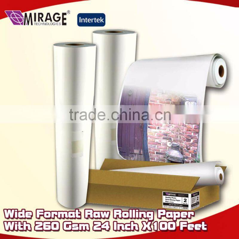 Wide Format Raw Rolling Paper With 260 Gsm 24 Inch X100 Feet