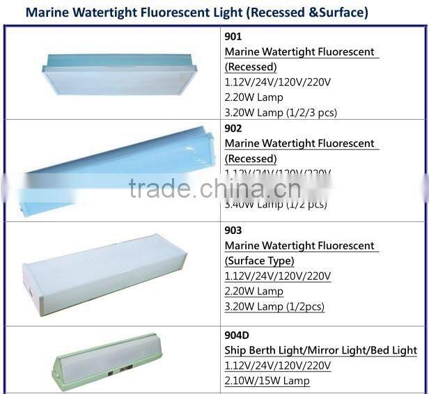 Marine Fluorescent Watertight Outdoor Waterproof Ceiling Light Fixture