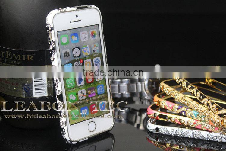 Wholesale new product china alibaba supplier bling bling diamand Aluminum Bumper Case Cover For iphone 5 5s