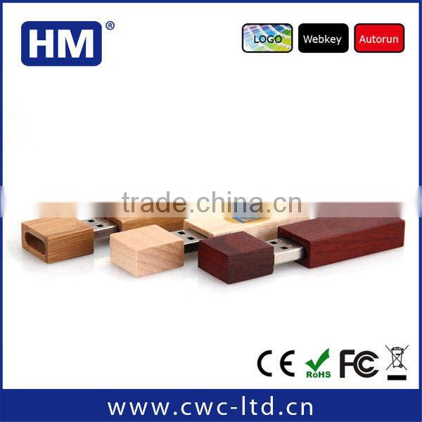 promotional factory supply wood USB stick 3.0 with high quality 32GB/64GB/128GB choice custom LOGO/package