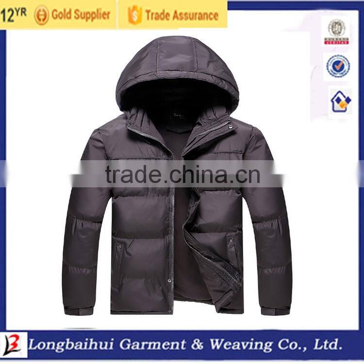 Men thick 50D plus size winter bomber hoody fashion jacket stock for European Market