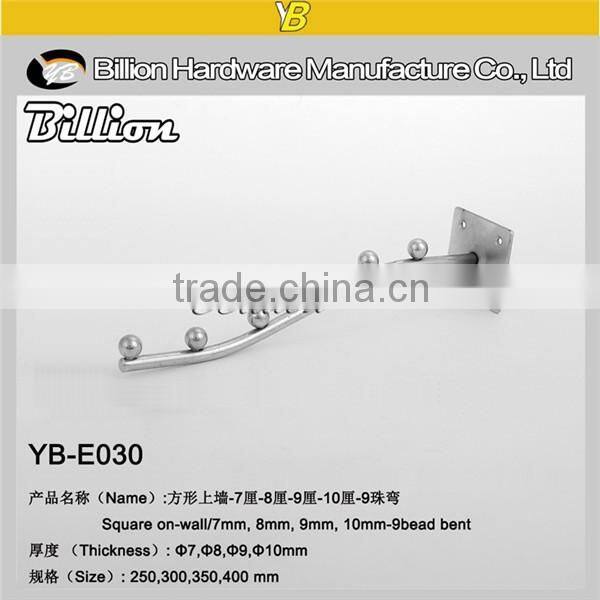 Supermarket wall mounted beaded hooks heavy duty angle hooks