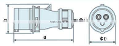 220V 16 amp 3 pin plug socket