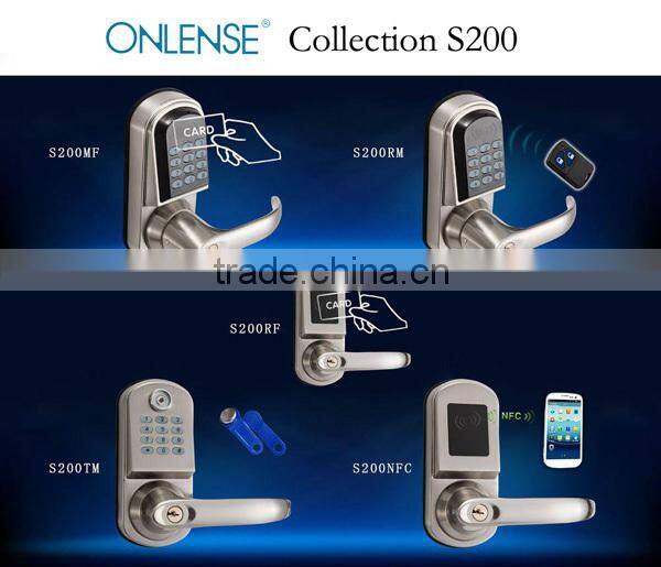 3 unlocking ways intelligent wireless NFC smart lock manufacturer since 2001