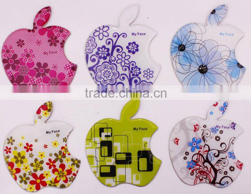 2015 hot sales apple shape stainless steel compact mirror,MD702