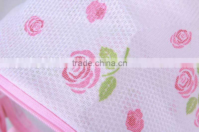 YIWU RODA 100% polyester mesh printed folding cylindrical laundry bag