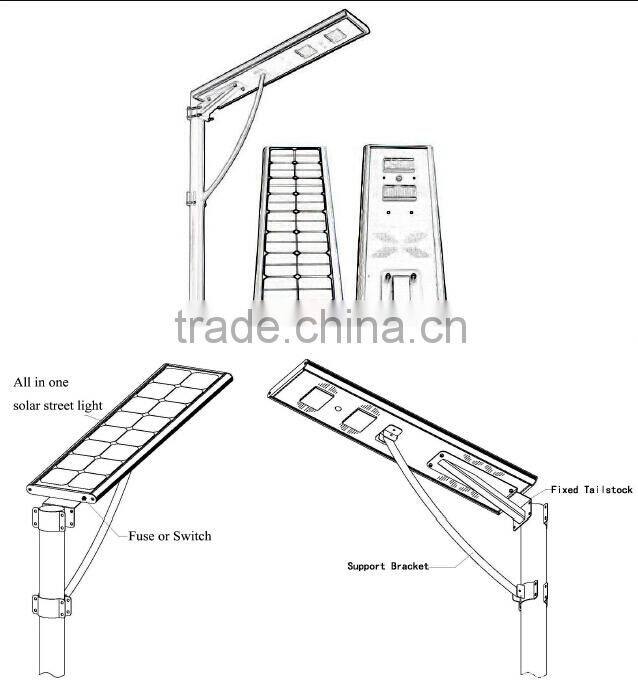 Outdoor lighting solar street light solar power 60W
