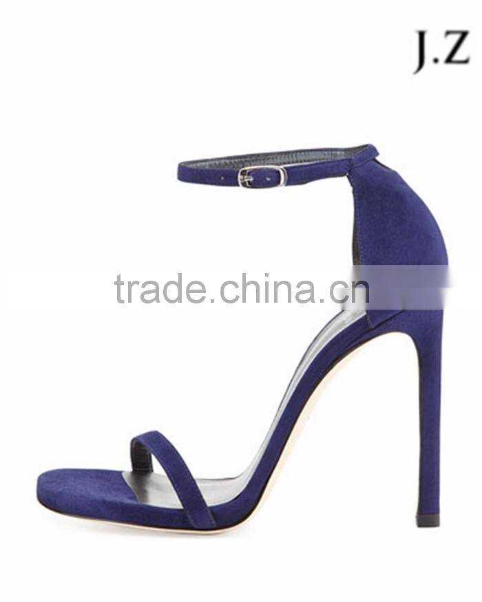 OS09 sexy stiletto plate high heel rubber outsole fish toe suede strap ankle sandals for women