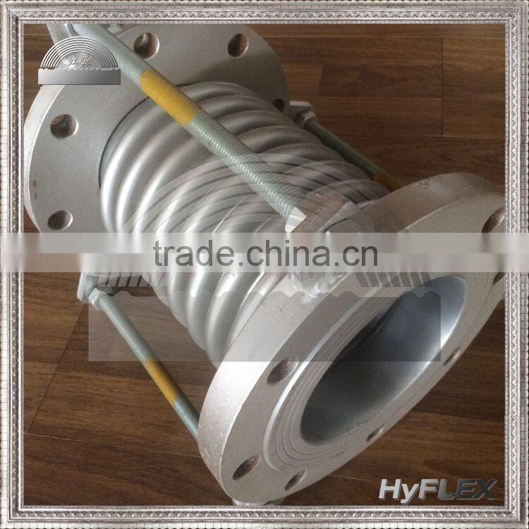 Metal bellows expansion joint with flange ends