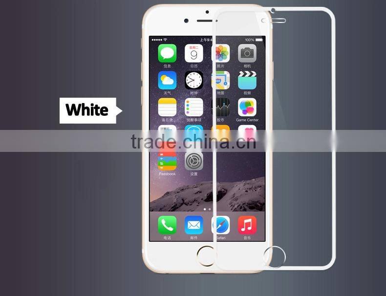 Full screen protector frame 9H 2.5D 0.3mm tempered glass protector for Iphone6 wholesale