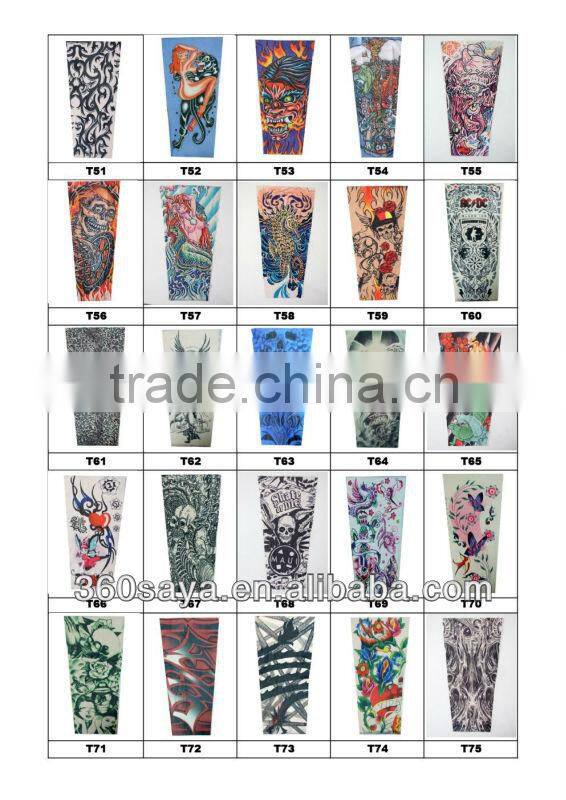 92% nylon and 8% spandex customized logo tattoo sleeves TS 05 Custom