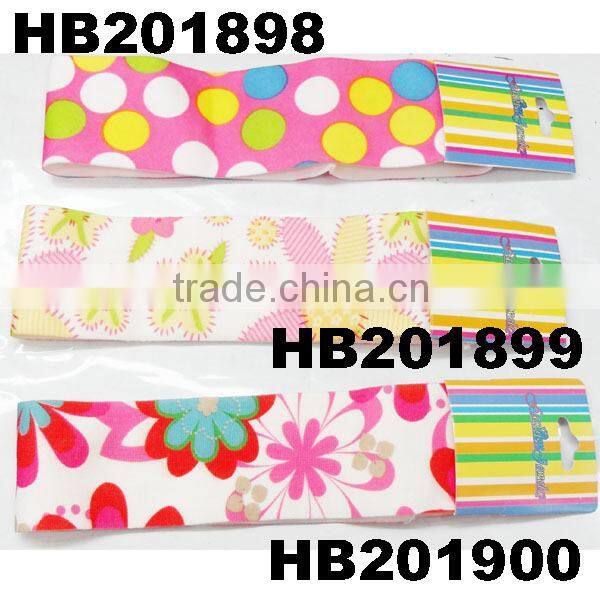 wholesale cheap printed stretch girls headbands for girls