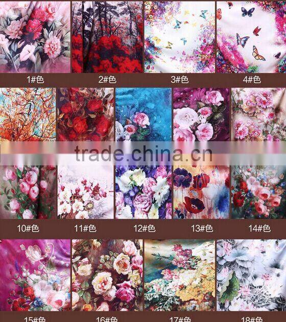 High Quality 100%silk 12mm Digital Print Square Silk Scarf