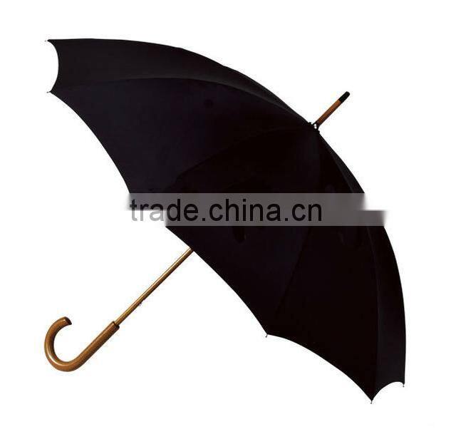 23 INCH 8 RIB manual promotion umbrella Quality Wooden blue color Umbrella with Wood Shaft Wood Handle