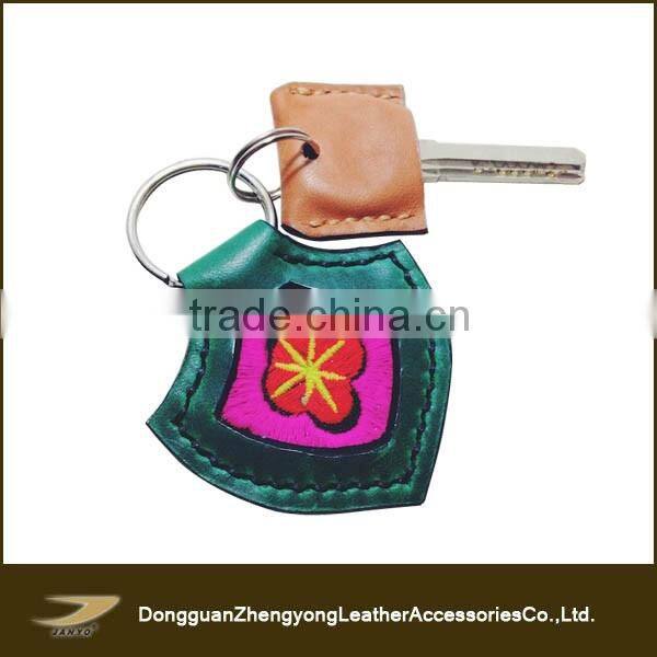 Latest design popular handmade leather needlepoint keychain