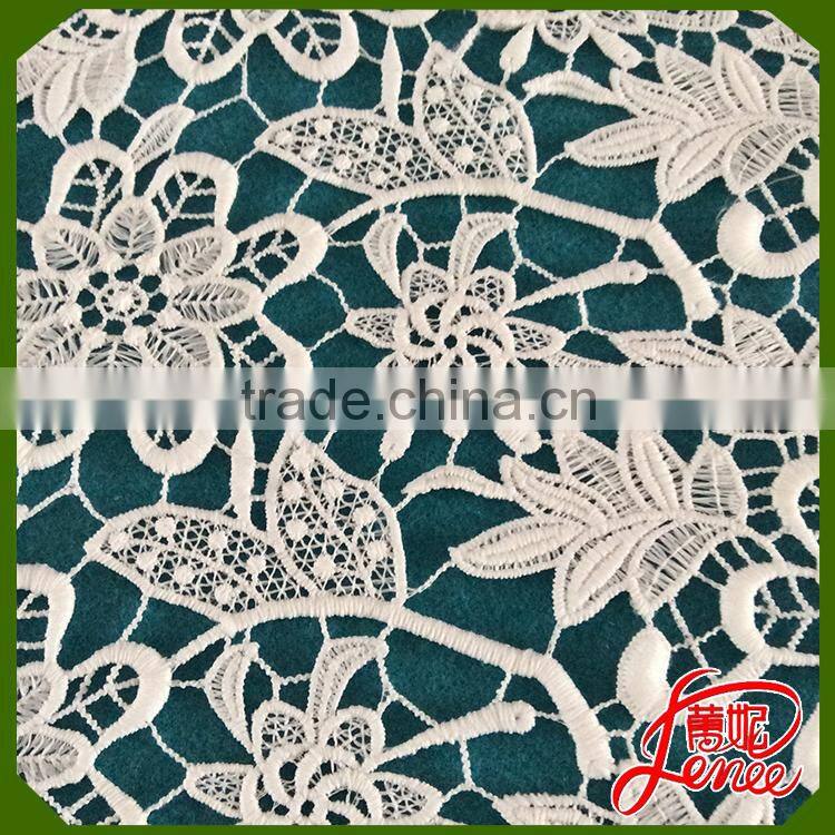 Export Selection Color Customized Water Soluble Cord Embroidery Fabric