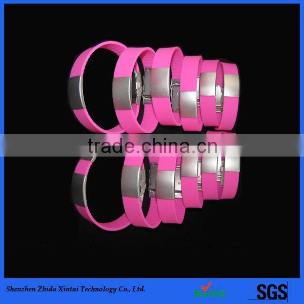 wholesale silicone bracelet with engraved metal plates