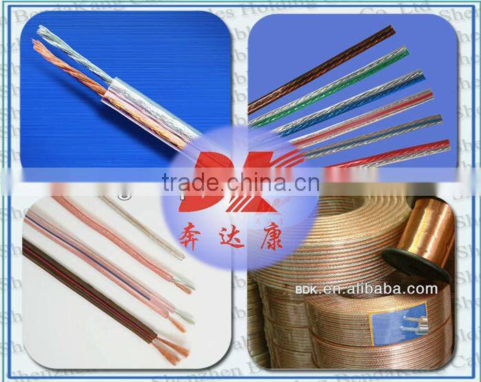Transparent PVC insulated Speaker Cable Audio Cable