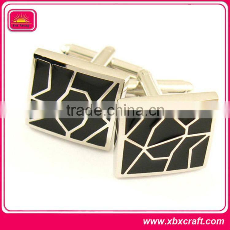 Polished and ornament silver plated cufflinks