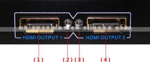 HDMI Splitter 3D 1 Input 2 Output Amplifier Switch Box Hub 1x2 HDTV 1080p 3D