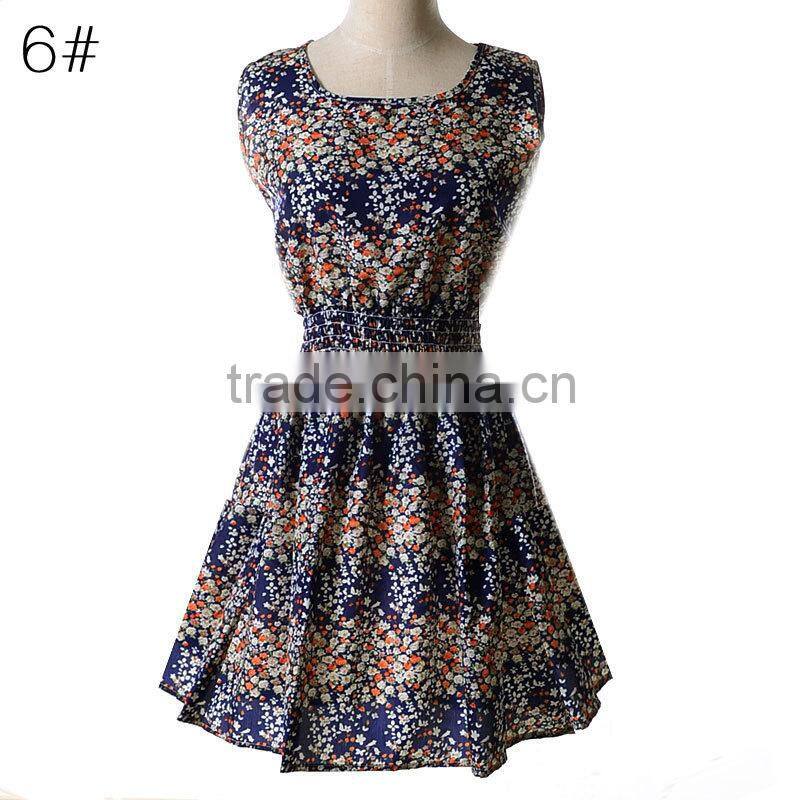 fashion office lady dress 2015 sleeveless beach dress