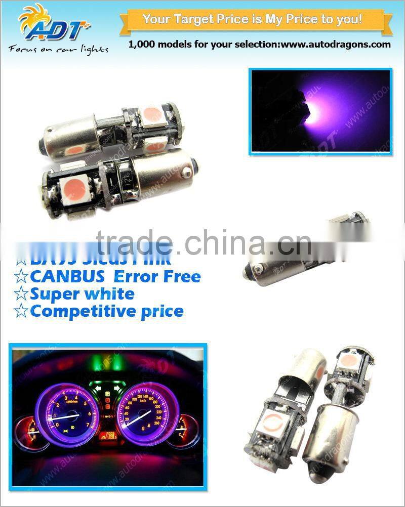 Canbus error-free T10 ba9s 5 led bulb purple color