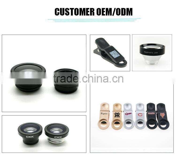 Europe and America hot selling anti-slip clip 198 degree fisheye lens mobile phone camera lens for iPhone Samsung HTC LG Huawei