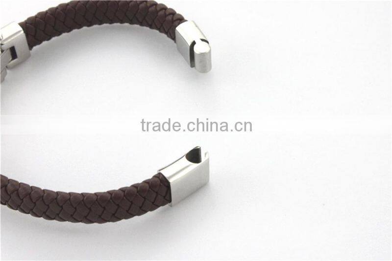 High Quality brown Leather Bracelet w/magnetic closure fashion jewelry