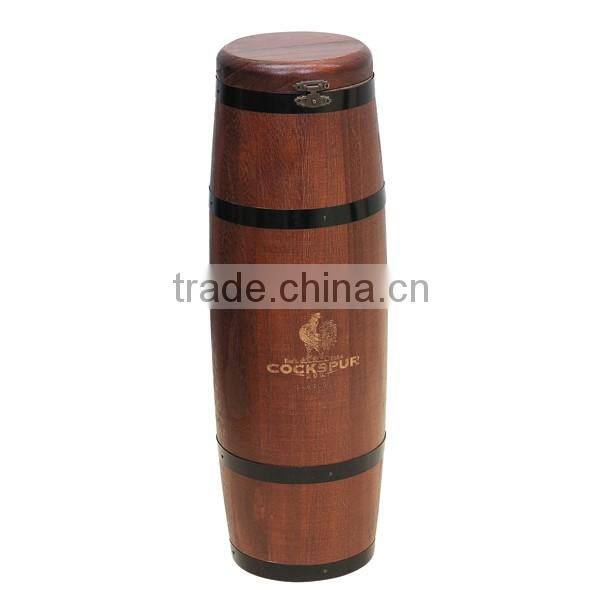 Made in china pine personalized brown wooden wine barrels box