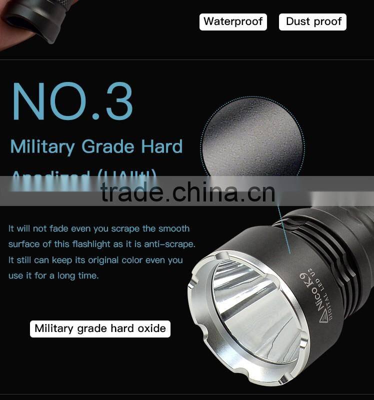 Excellent factory directly xml u2 18650 rechargeable battery torch flashlight