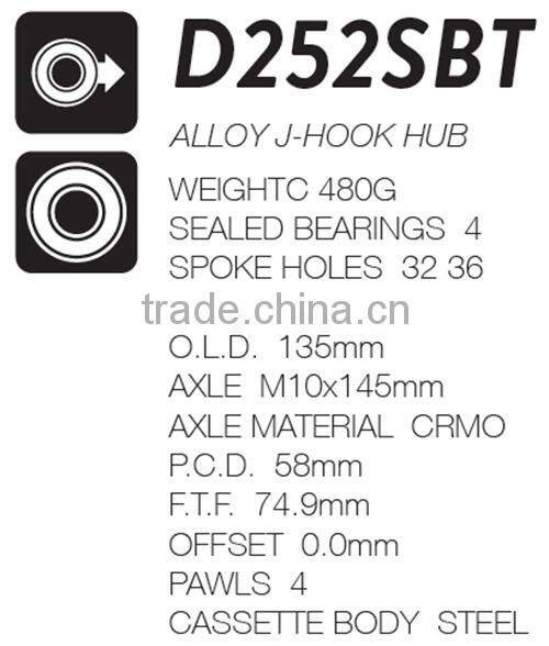 Custom China Bike Accessories M10 Alloy 4 SB Dirt Bicycle Wheel Disc Brake Hub With Gear Cogs