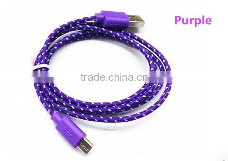 2015 new model braided usb micro cable