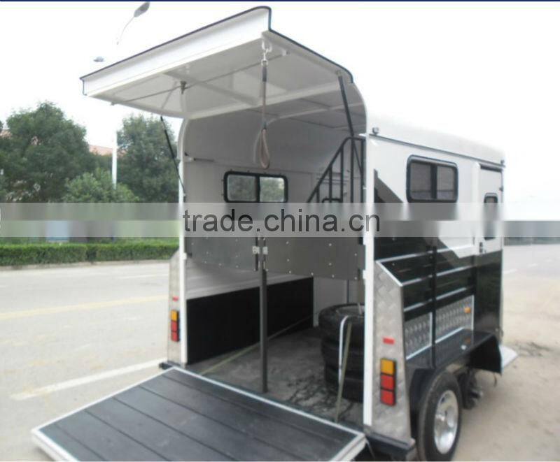 2 horse straight load deluxe horse float made in shandong