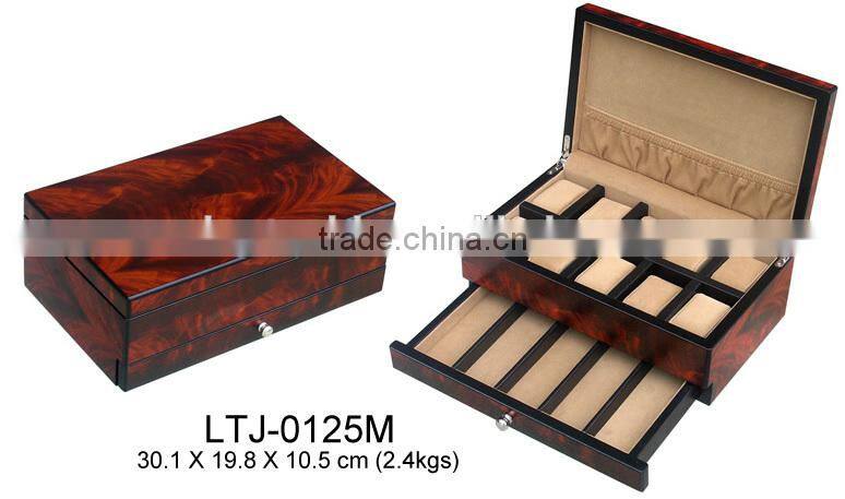 Unique design 10 slots with bottom drawer wrist watch storage box