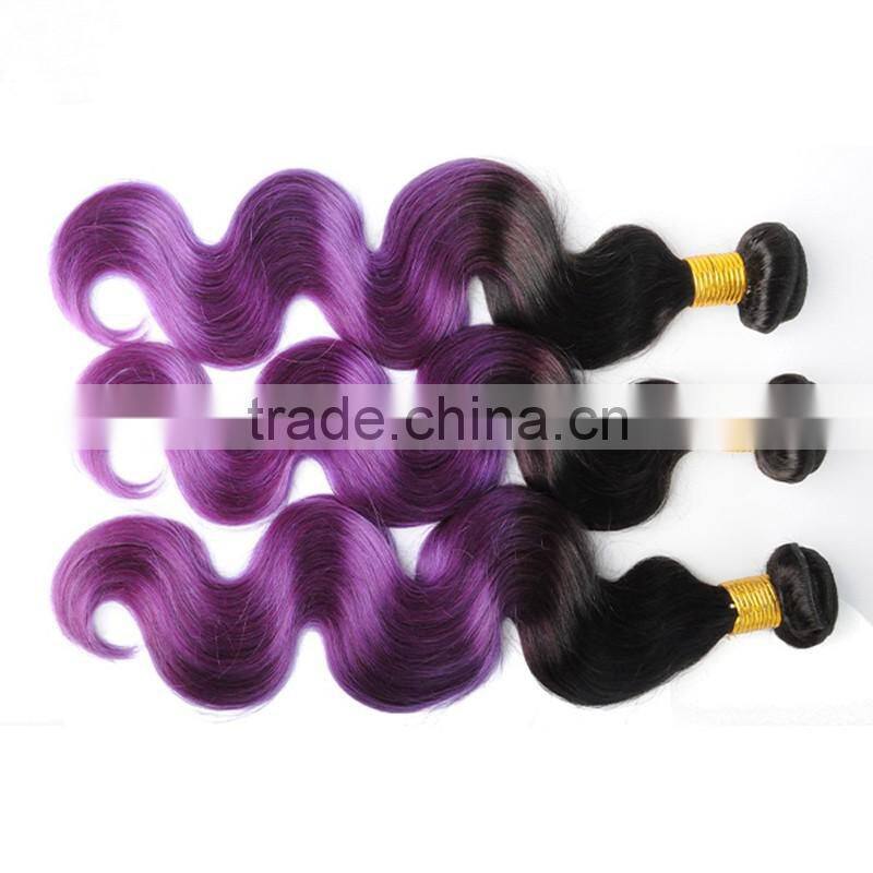 Wholesale Cheap Brazilian body wave hair two tone ombre colored hair weave bundles