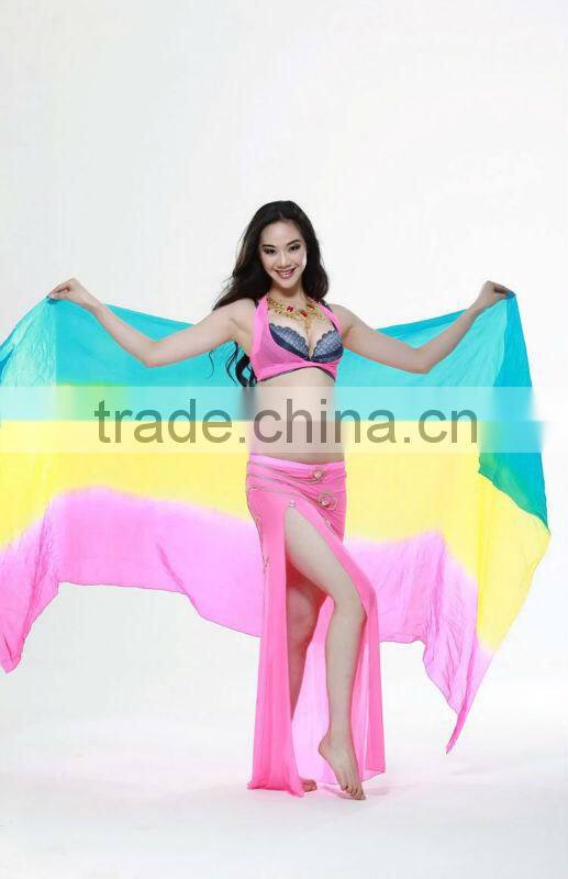 Belly Dance Silk Fan Veil, New Sexy Belly Dance Silk Veil, Performance Fancy Silk Veil (SJ018)