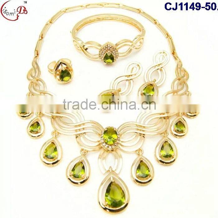CJ1149-(53-57) 2016 fashion jewelry gold plating with rhinestone jewelry crystal fashion jewelry set