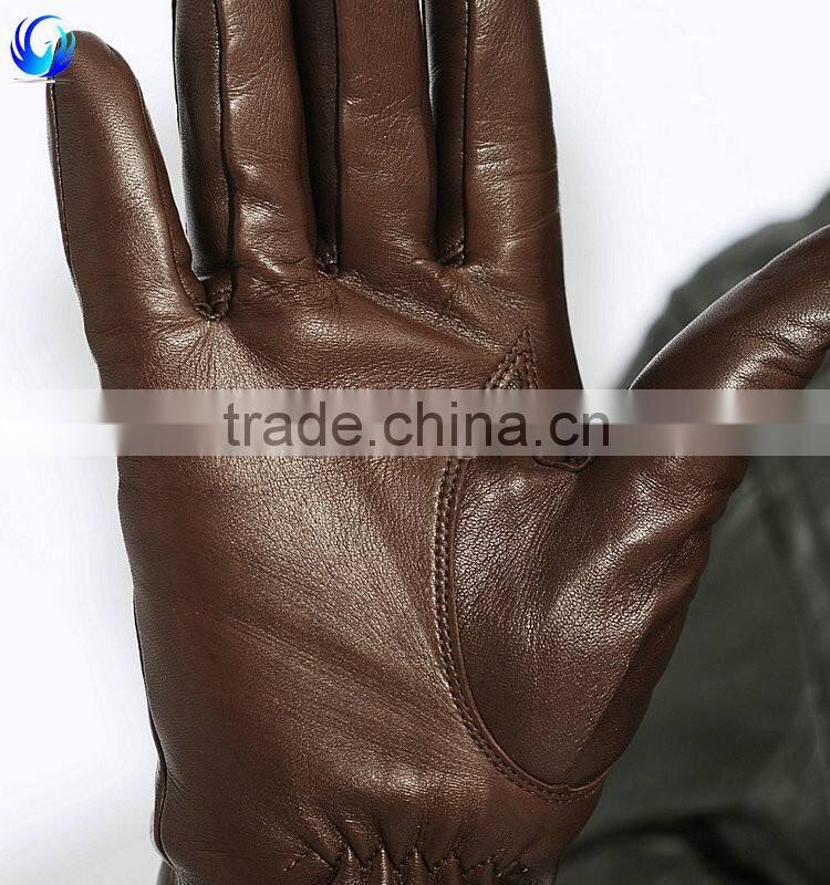 Top quality man touchscreen cashmere lined sheepskin leather gloves