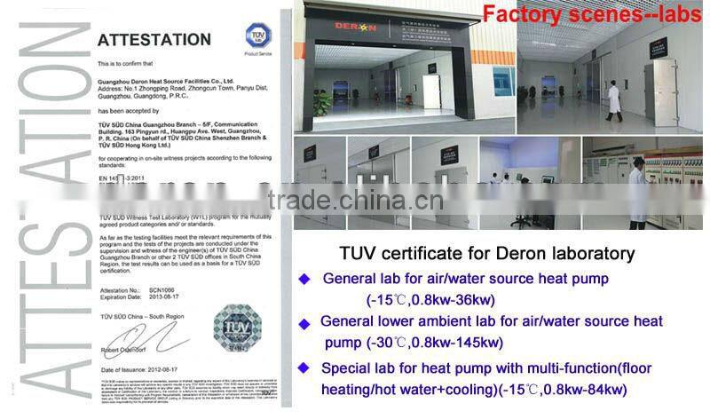 Deron air source high efficiency/good performance swimming pool/spa heat pump water heater 14.5kw(CE,heating or cooling)