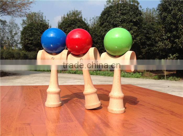 Memory 18.5cm solid color kendama,wholesale glossy beech wood kendama toy