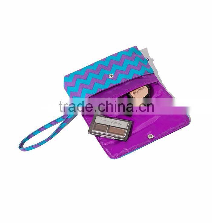 wholesale promotional 600D make up cosmetic lutch bag with button