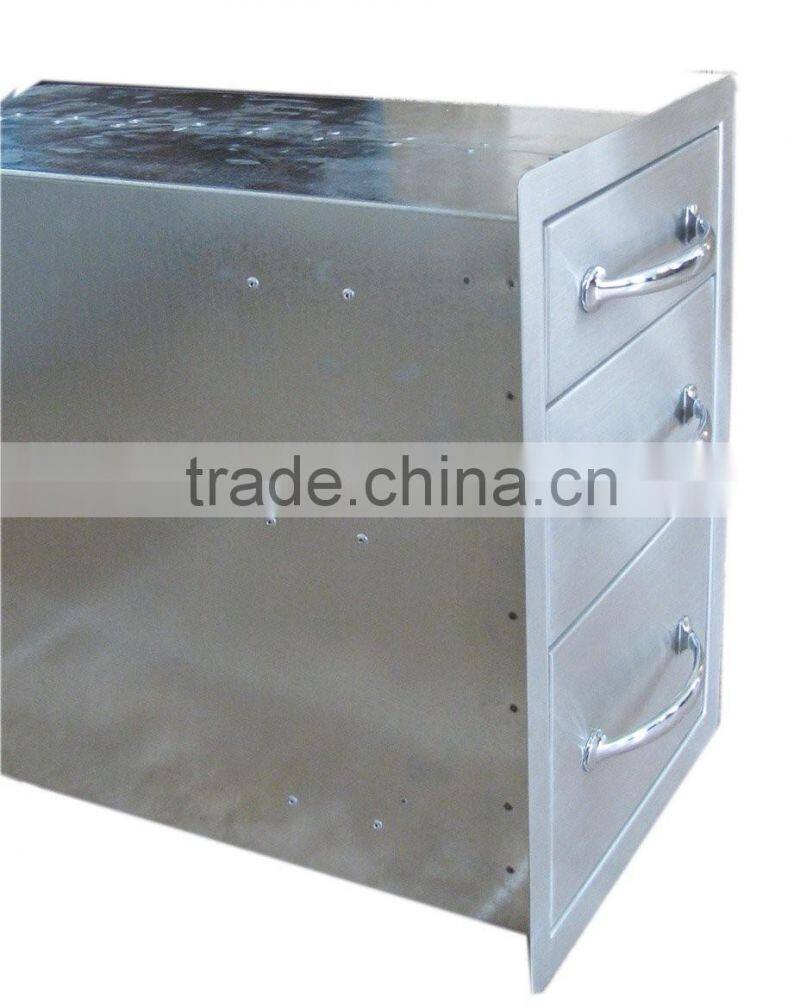 Icegreen Office Use Stainless Steel Storage Cabinet With Flush Triple Access Drawer
